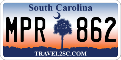SC license plate MPR862