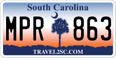 SC license plate MPR863
