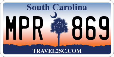 SC license plate MPR869