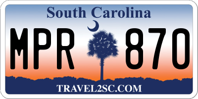 SC license plate MPR870