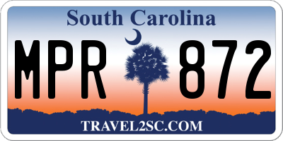 SC license plate MPR872