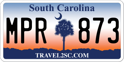 SC license plate MPR873
