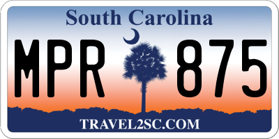 SC license plate MPR875