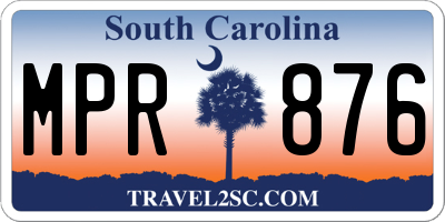 SC license plate MPR876