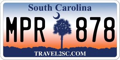 SC license plate MPR878