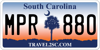SC license plate MPR880