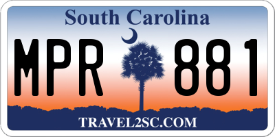 SC license plate MPR881