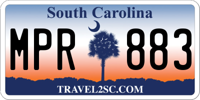 SC license plate MPR883