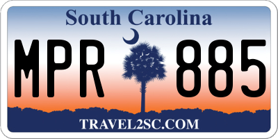 SC license plate MPR885