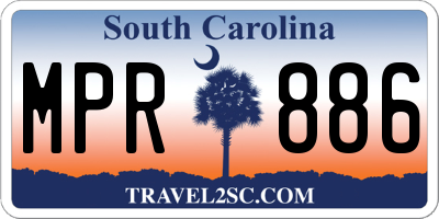 SC license plate MPR886