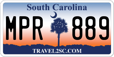 SC license plate MPR889