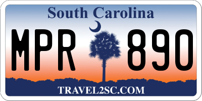 SC license plate MPR890
