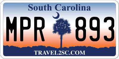 SC license plate MPR893