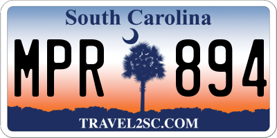 SC license plate MPR894