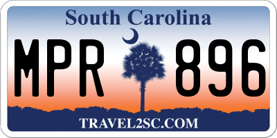 SC license plate MPR896