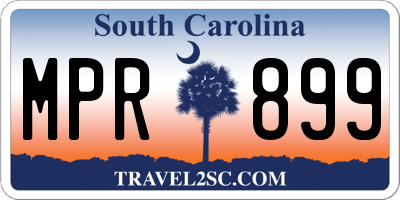 SC license plate MPR899