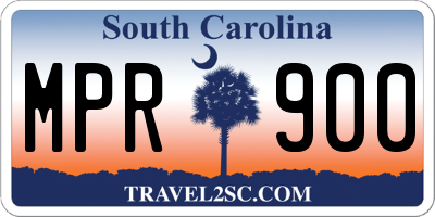 SC license plate MPR900