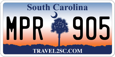 SC license plate MPR905