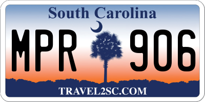 SC license plate MPR906
