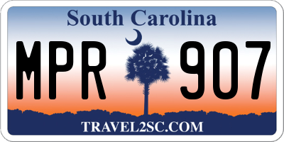SC license plate MPR907