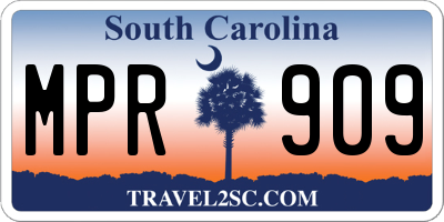 SC license plate MPR909