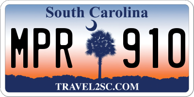 SC license plate MPR910