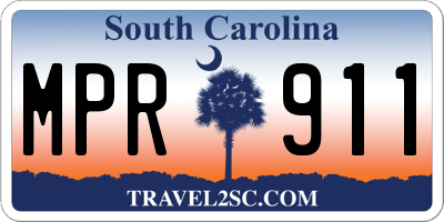 SC license plate MPR911