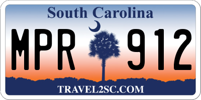 SC license plate MPR912