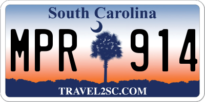 SC license plate MPR914
