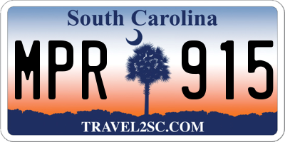 SC license plate MPR915