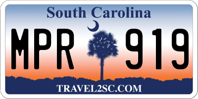 SC license plate MPR919
