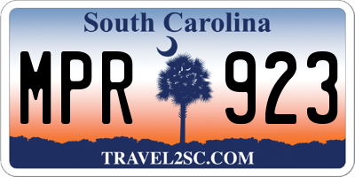 SC license plate MPR923