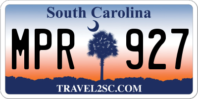 SC license plate MPR927
