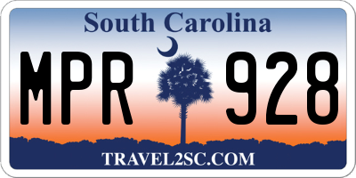 SC license plate MPR928