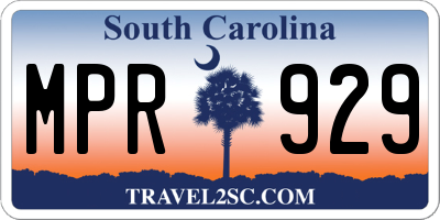 SC license plate MPR929