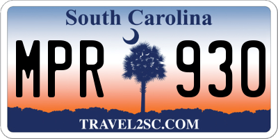SC license plate MPR930