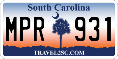 SC license plate MPR931