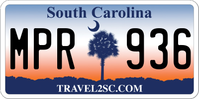 SC license plate MPR936