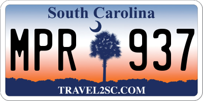 SC license plate MPR937