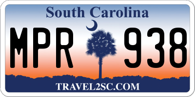 SC license plate MPR938