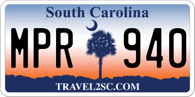SC license plate MPR940