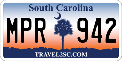 SC license plate MPR942