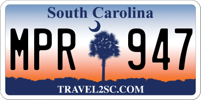 SC license plate MPR947