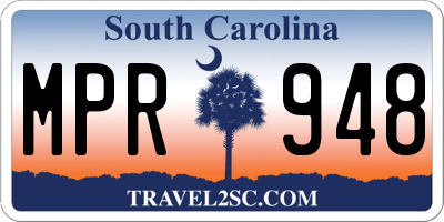 SC license plate MPR948