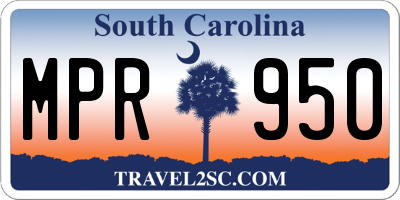 SC license plate MPR950