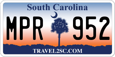 SC license plate MPR952