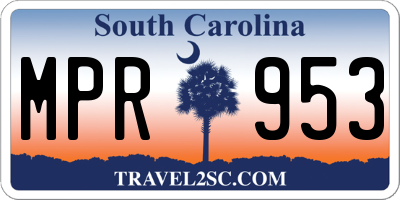 SC license plate MPR953