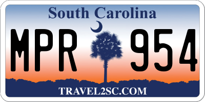 SC license plate MPR954
