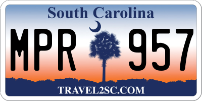SC license plate MPR957