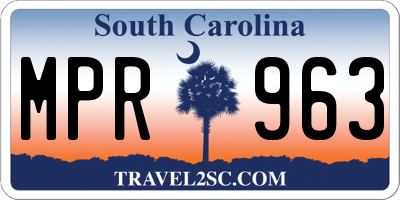 SC license plate MPR963